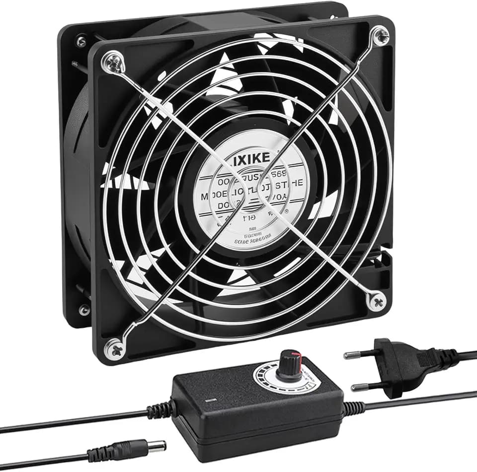 Joycabin 120mm Lüfter, Großer Luftstrom Kühlung Lüfter mit Geschwindigkeitsregler, 100V-240V Betriebener AC Axiallüfter Dual kugellager, Gehäuselüfter für PC, Server, Schrank, Gewächshaus