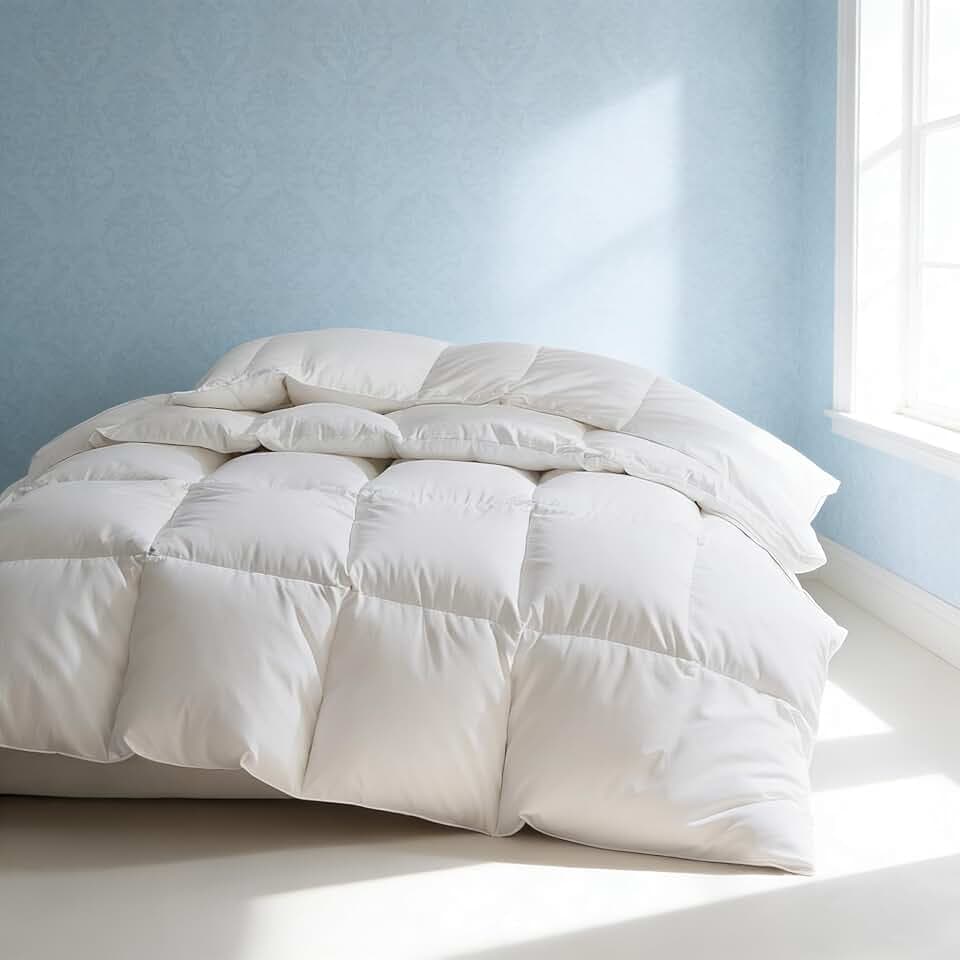 Martha Stewart Luxury White Goose Feathers Down Fiber Comforter Twin Size