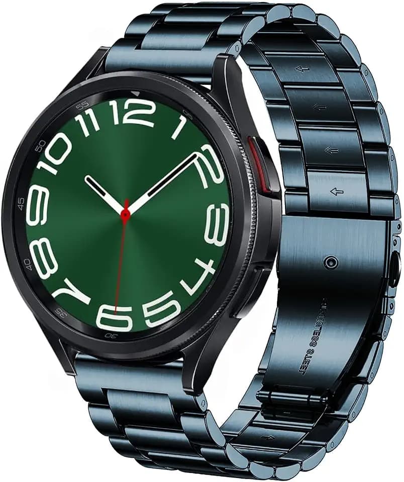 DEALELE Armband Kompatibel mit Samsung Galaxy Watch 7 / FE / 6/6 Classic / 5/5 Pro / 4/4 Classic / 3 41mm / Huawei GT3 42mm, 20mm Edelstahl Metall Ersatz Armbänd für Herren Damen