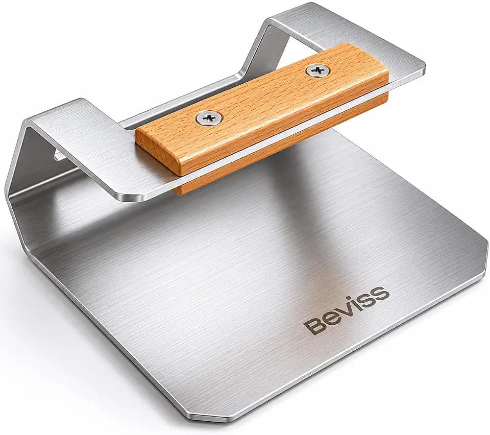 6.3" Smash Burger Press, 304 Stainless Steel Hamburger Press, 2.3 lbs Heavy-Duty Griddle Press for Smashburger, Bacon, Ground Beef, Meat, Sausage