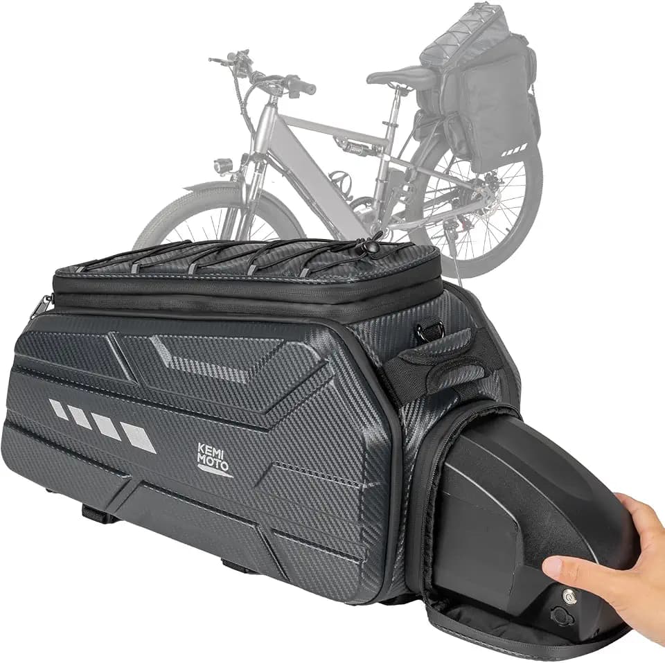 KEMIMOTO Ebike Rear Bike Rack Bags 40L, EVA Hard Shell Bag