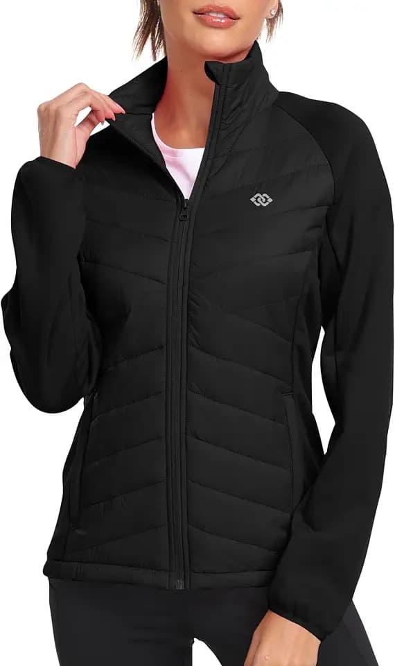 MoFiz Women Lightweight Insulated Hiking Jacket Fleece Lined Running Jacket