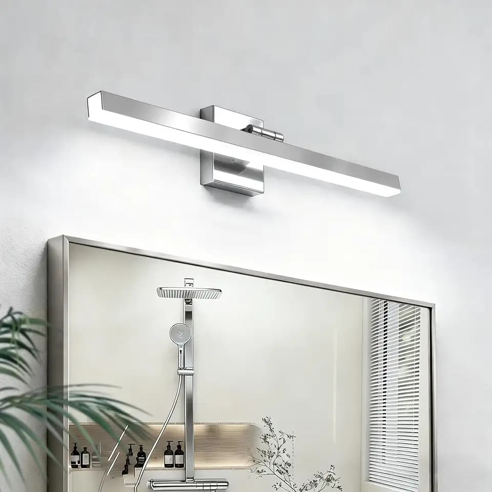 IZORRO Modern Bathroom Vanity Light 16 inch, Rotatable, 12W Dimmable Led Bathroom Light Fixture Over Mirror, Chrome Vanity Light Bar (Cool White 6000K)