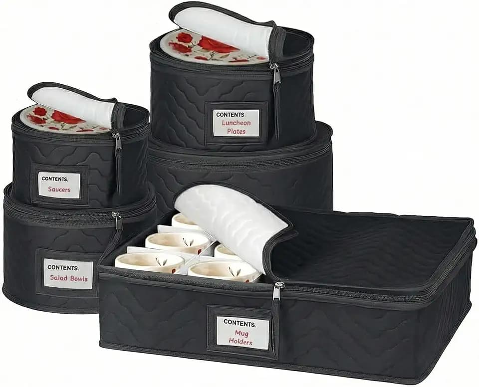 HOLDN’ STORAGE China Storage Containers 5-Piece Set Moving Boxes, Quilted