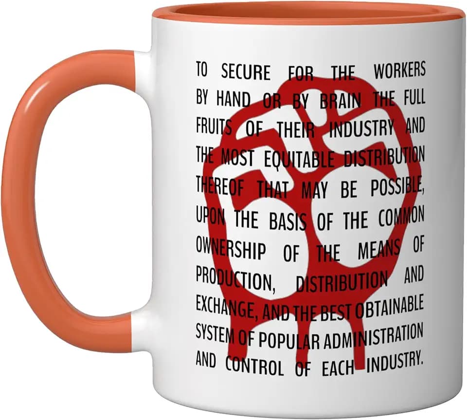 Democratic Socialist America Working Class Ceramic Mug, Orange/White, 11oz