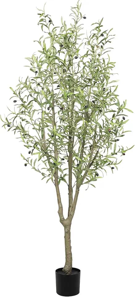 7FT Faux Olive Tree for Artificial Olive Tree Floor Plants Indoor Decor
