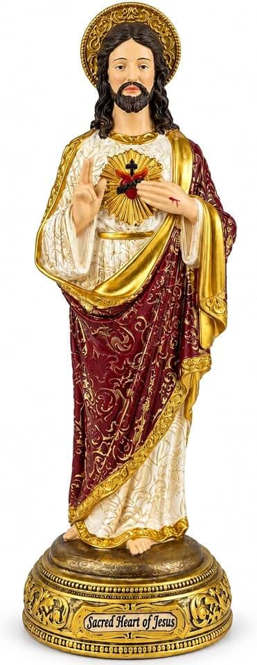 Sacred Heart of Jesus Statue and Figures, 8" H Catholic Home Decor
