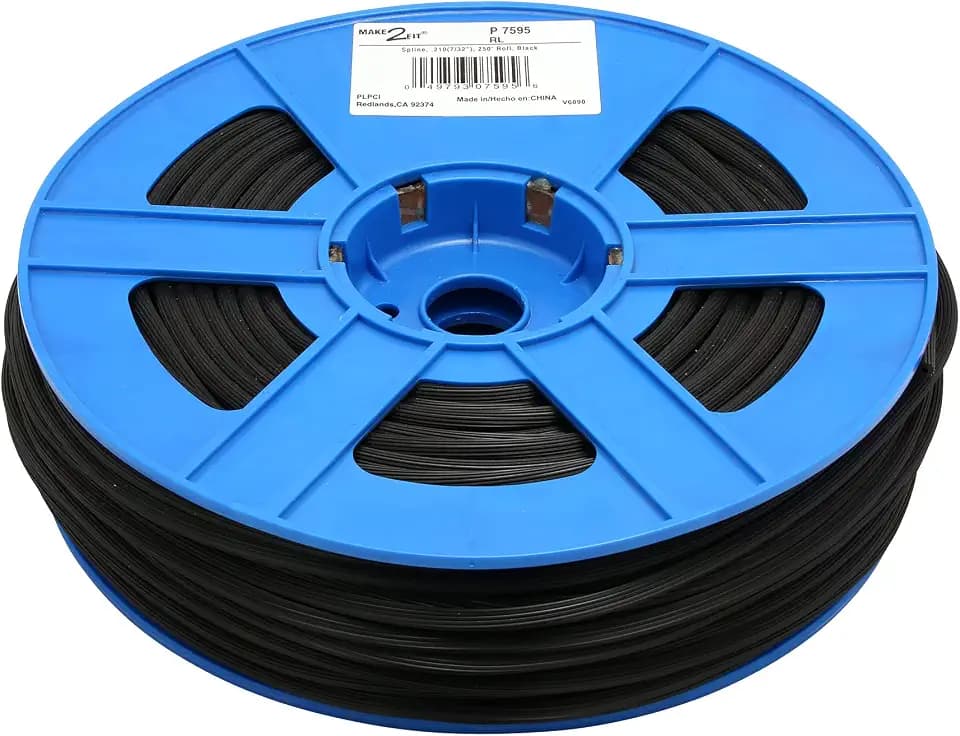 Prime-Line P 7595 Screen Retainer Spline 0.21 in. x 250 ft. Roll Black Vinyl Hollow Core