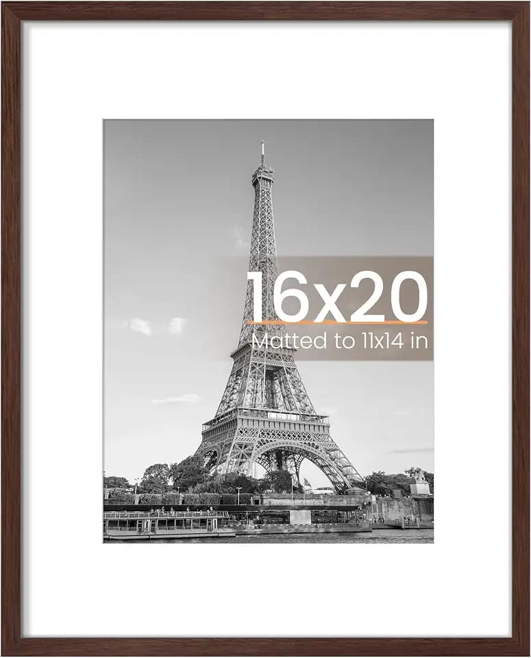 upsimples 16x20 Picture Frame, Wall Decor Poster Frames, Brown 1 Pack
