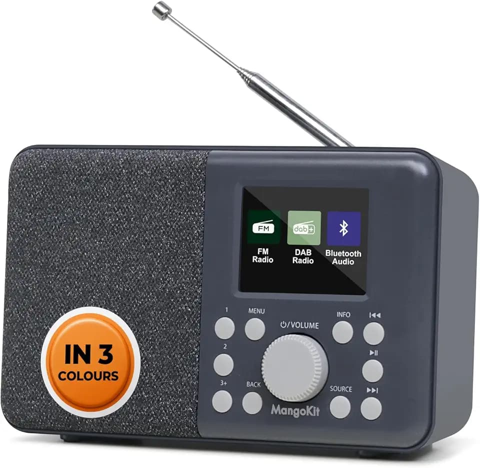 MD3 DAB/DAB+ und UKW Tragbares Digitalradio, Bluetooth, Dunkelgrau