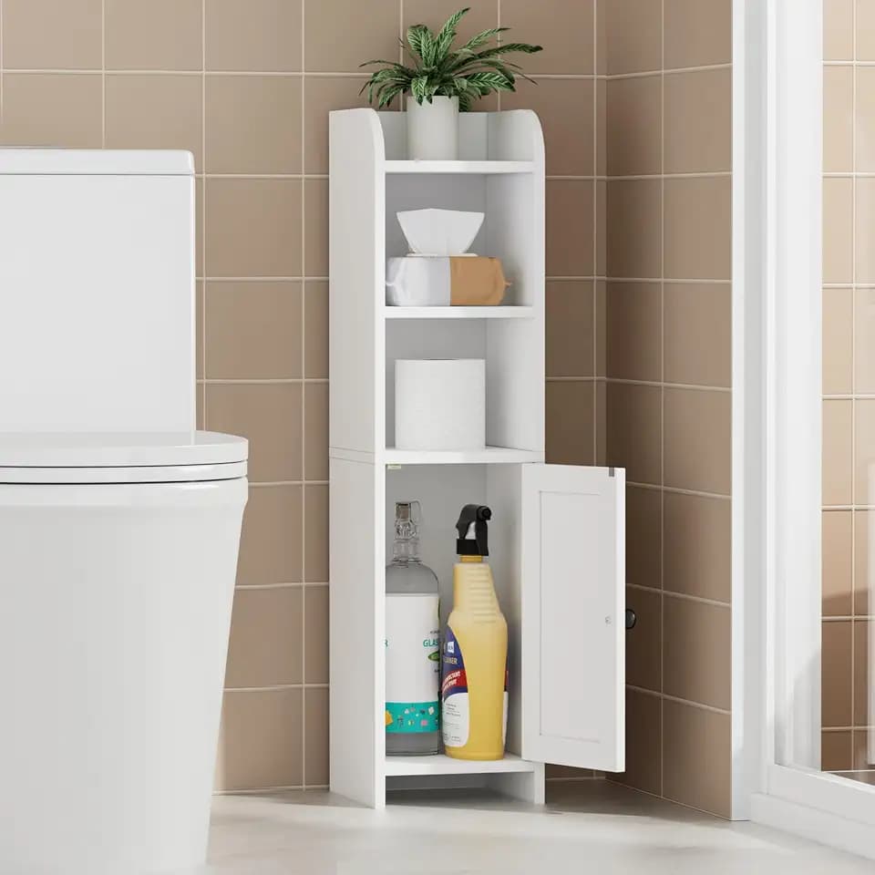 Homhedy Small Bathroom Storage Cabinet, Narrow Toilet Paper Cabinet