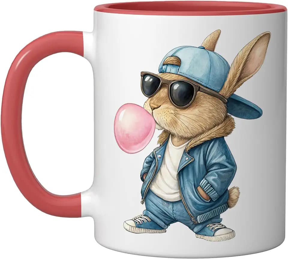 Cool Daddy Easter Bunny Kids Boys Dad Funny Men Easter Ceramic Mug, Red/White, 11oz