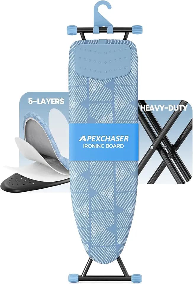 APEXCHASER Foldable 7-Level Heigh Adjustable Ironing Board with Iron Rest
