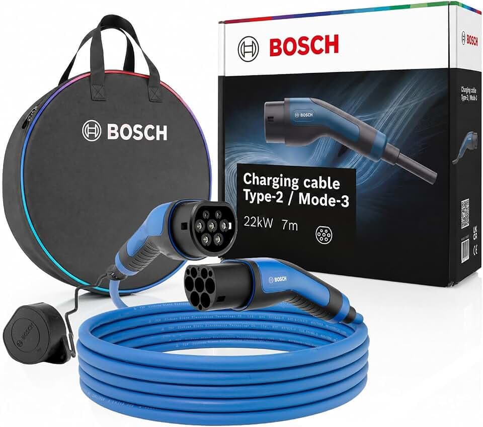 Bosch EV-Ladekabel - Typ 2 zu Typ 2, Mode 3-22 kW, 32 A, 7 Meter