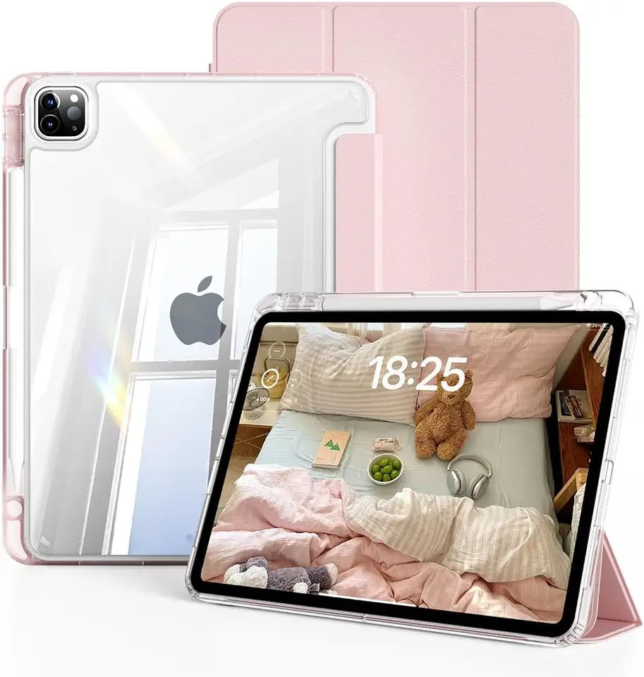 JKSML Klare Hülle für iPad Pro 12,9 Zoll (6th/5th Generation) – Rosa