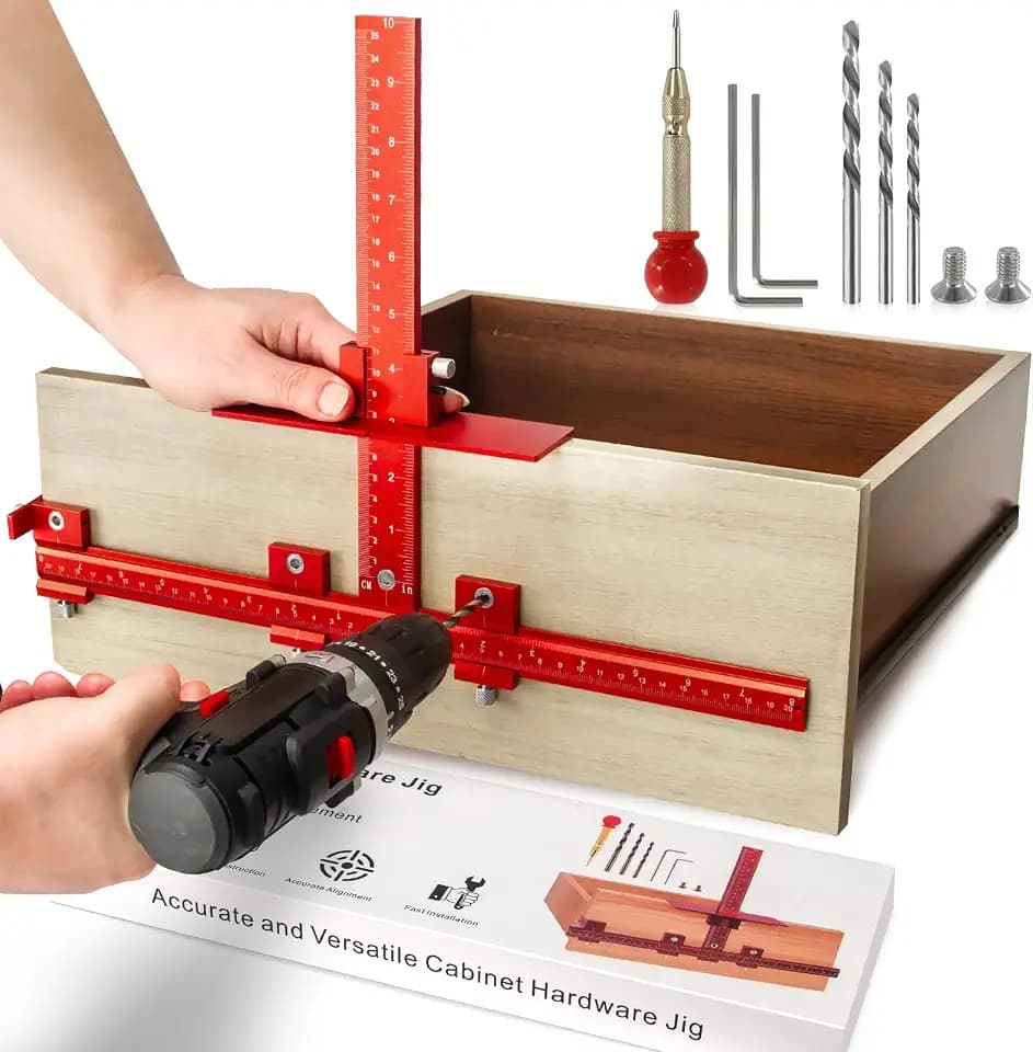 Cabinet Handle Jig,Aluminum Cabinet Hardware Jig Tool for Handle Pull Knob