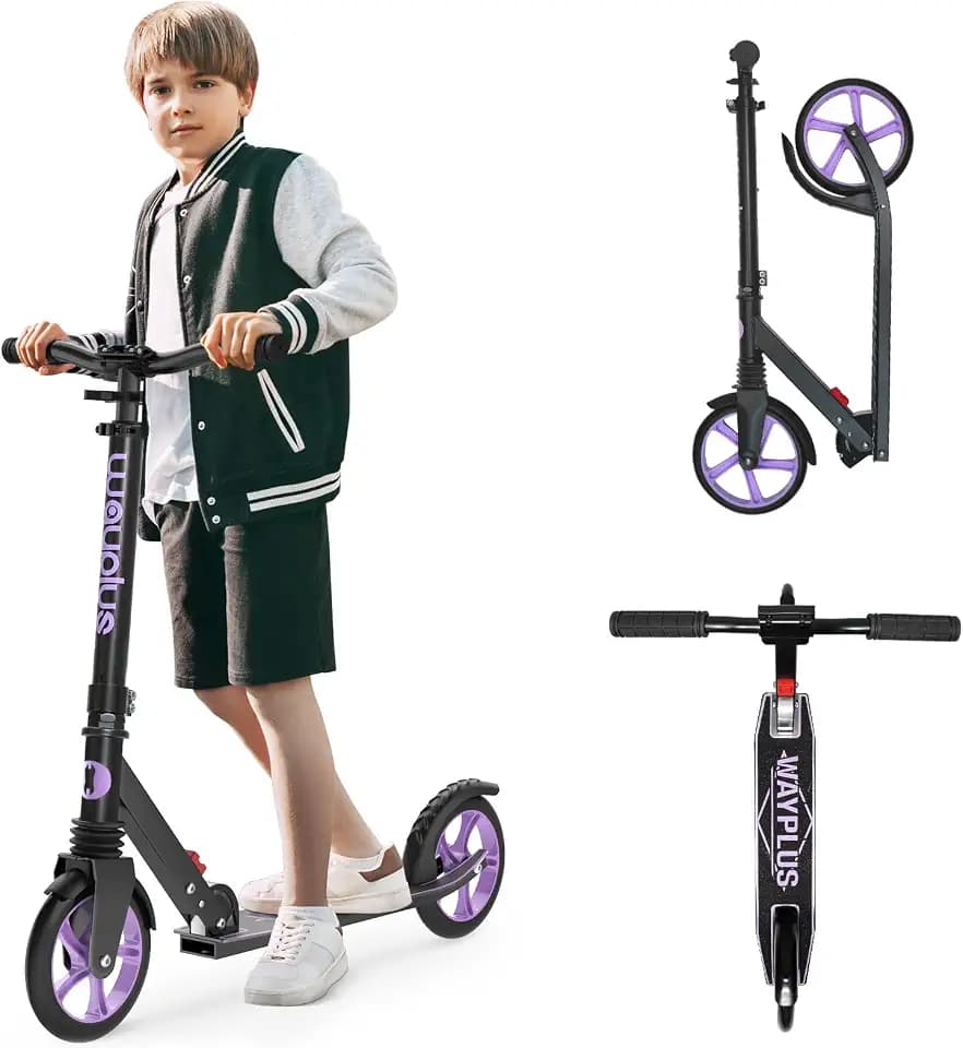 WAYPLUS Kick Scooter for Ages 6+,Kid,Teens & Adults.8 Big Wheels,240lb