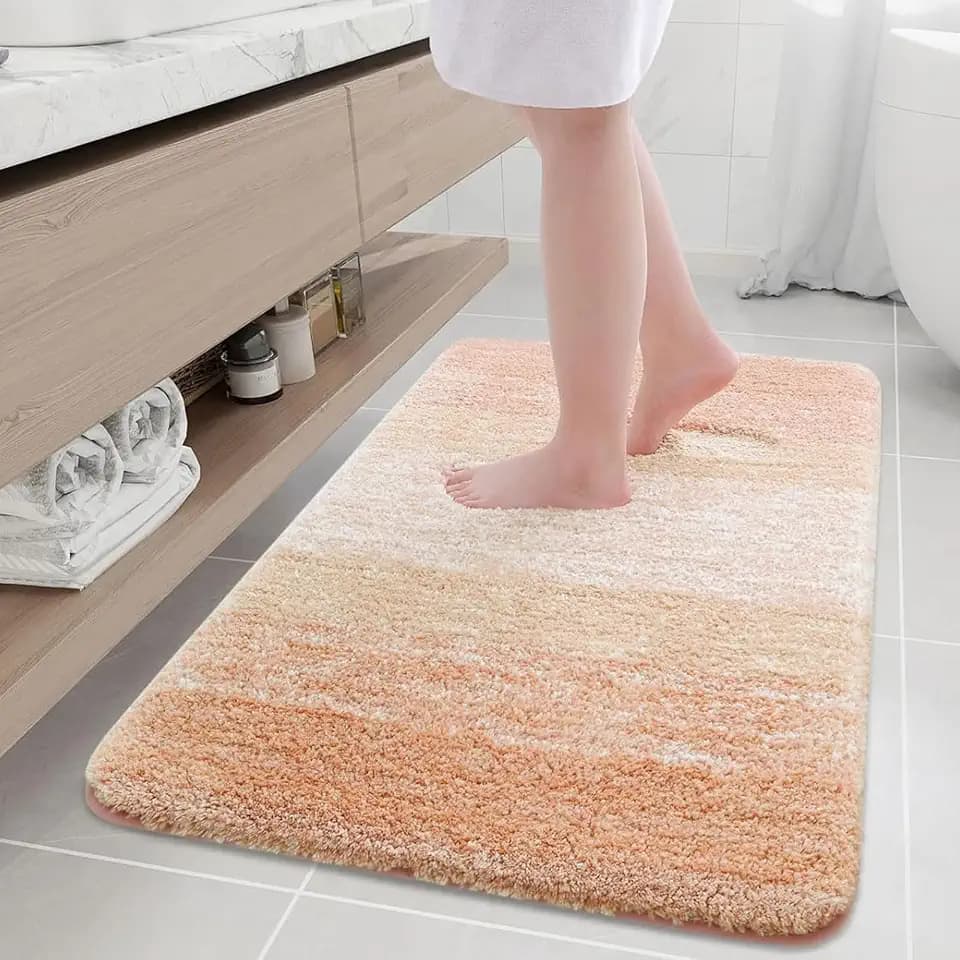 Arotive Microfiber Bathroom Rugs, Shaggy Soft Absorbent Bath Rug, 36x24