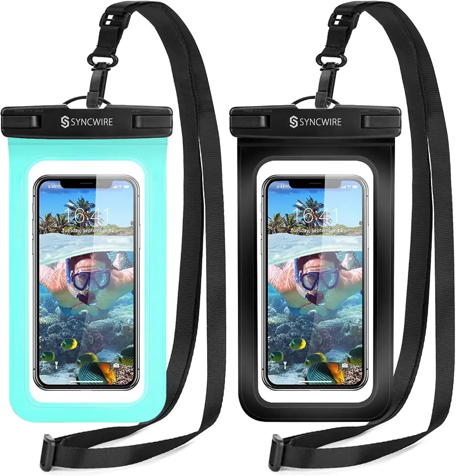 SYNCWIRE Waterproof Phone Pouch IPX8 Beach Cruise Travel Essentials 2 Pack