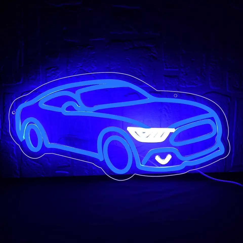 Sports Car Neon Sign for Wall Decor Car Neon Light for Man Cave Garage Bar