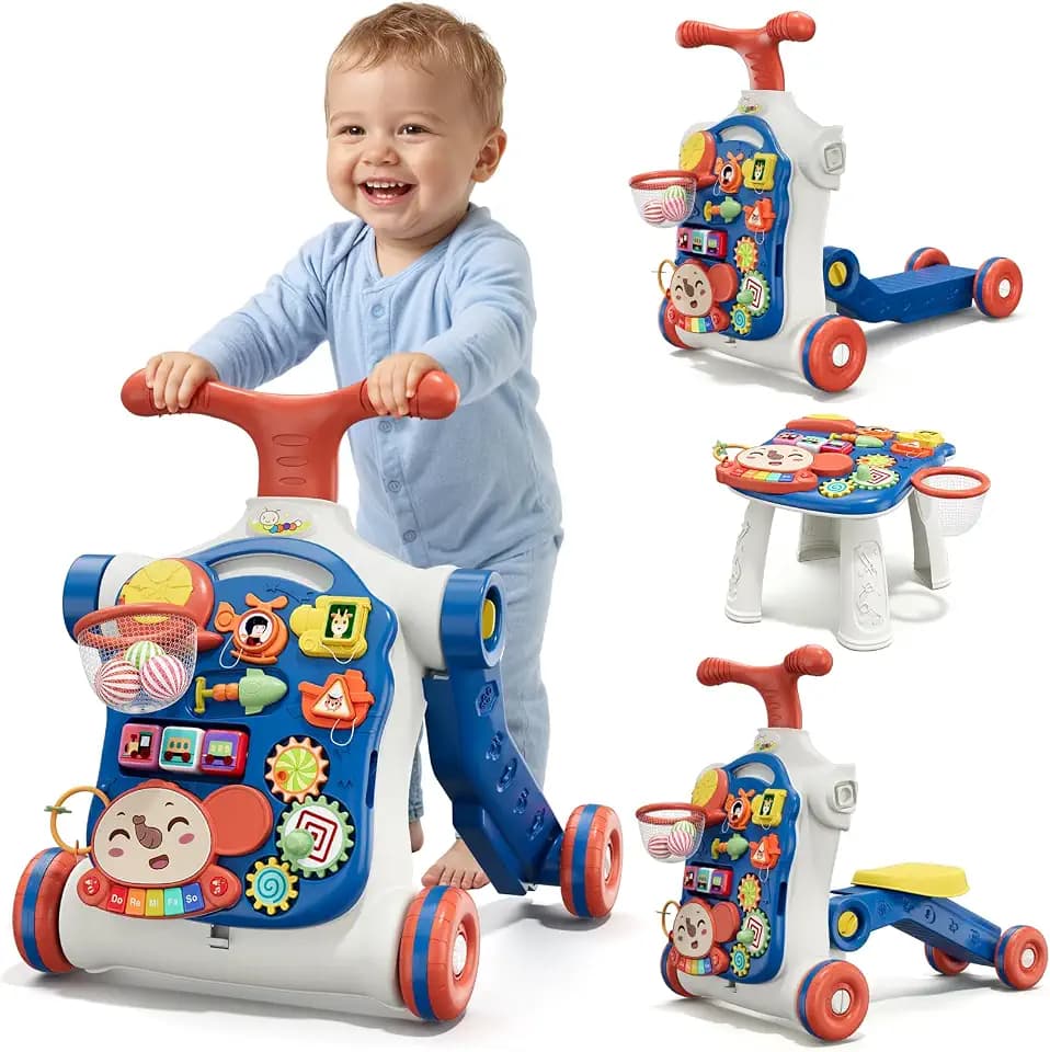 HYES 5 in 1 Lauflernwagen, Baby Spiel Lauflernhilfe