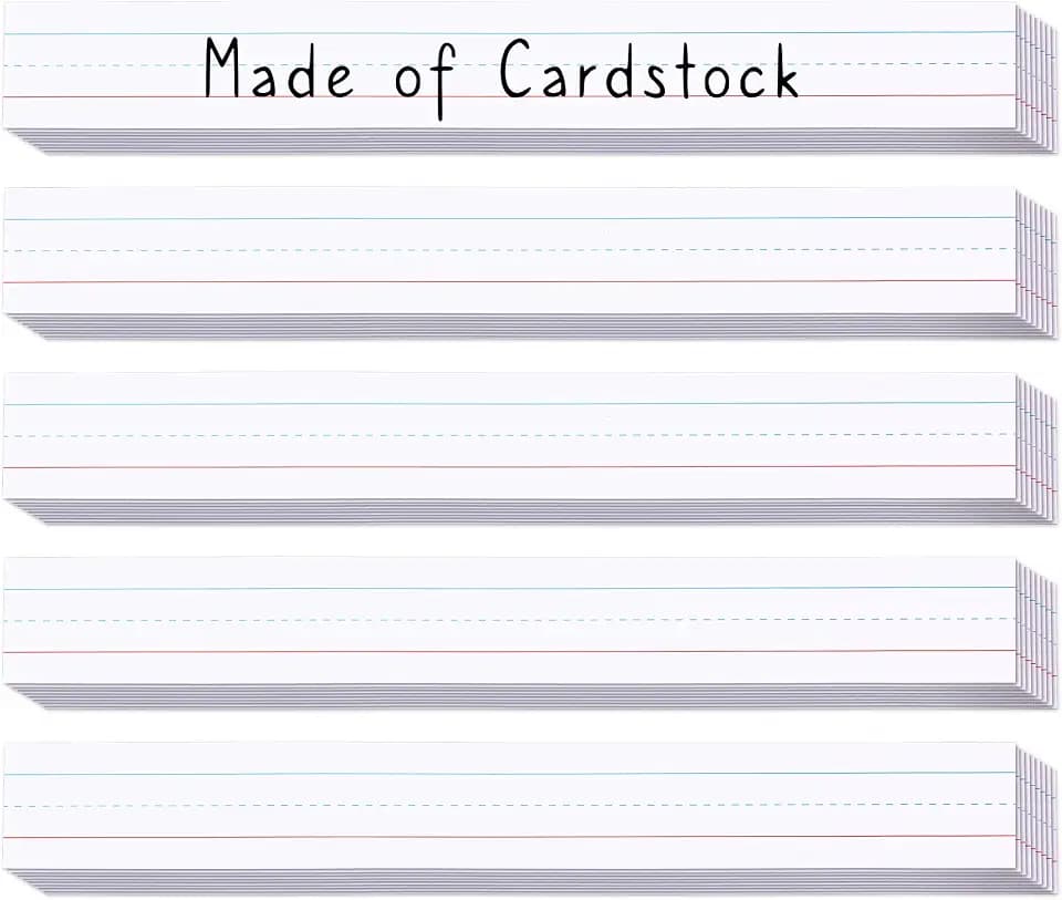 Chell 3x24 Inch White Sentence Strips Cardstock, Pack of 100