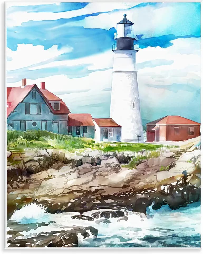 Stupell Industries 'Cape Cod Lighthouse Shore'| Wall Plaque Art