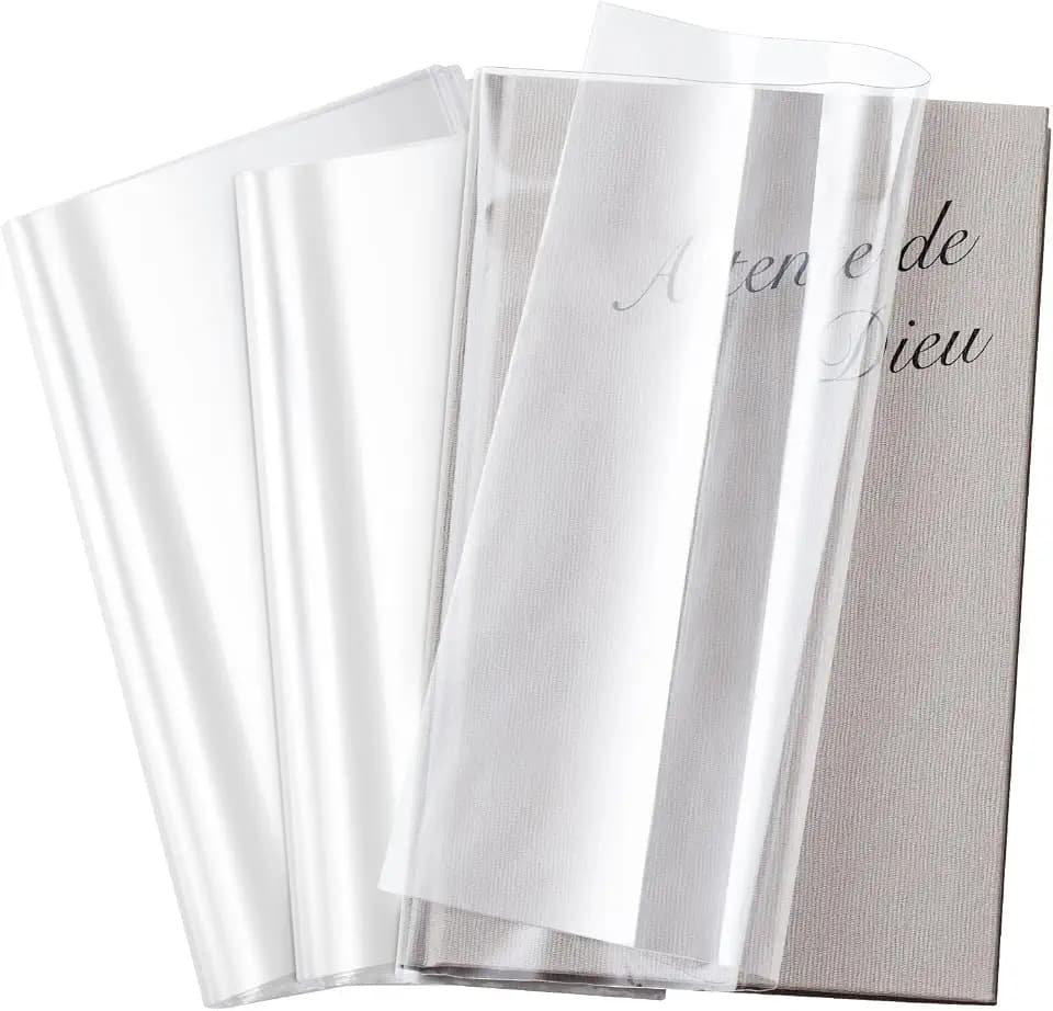 ReliThick 100 Pack Clear Book Covers Fits 9.5 x 15, Adjustable Plastic