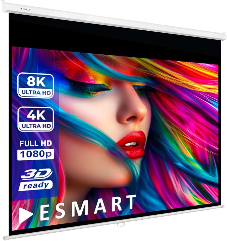 ESMART Professional MIROLO Rollo-Leinwand, Gesamtbreite 207 cm, Tuch: Weiß