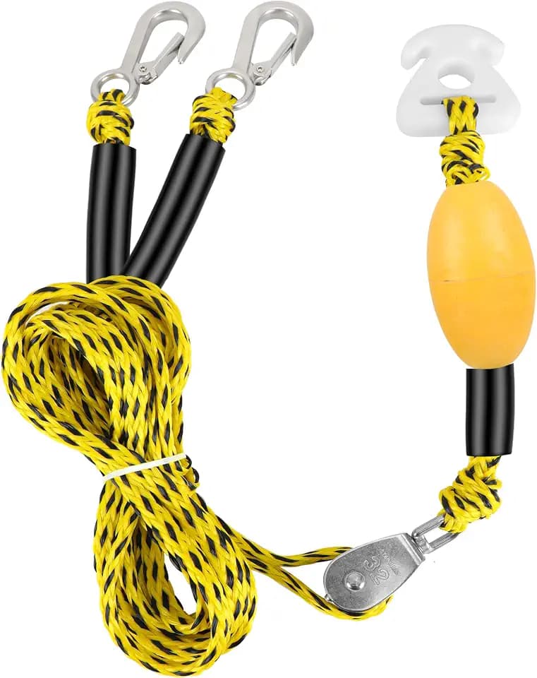 Self Centering Tow Harness for Watersports with Foat Ball, Heavy Duty Boat Tow Harness with 2 Permanent Antirust Stainless Steel Rider