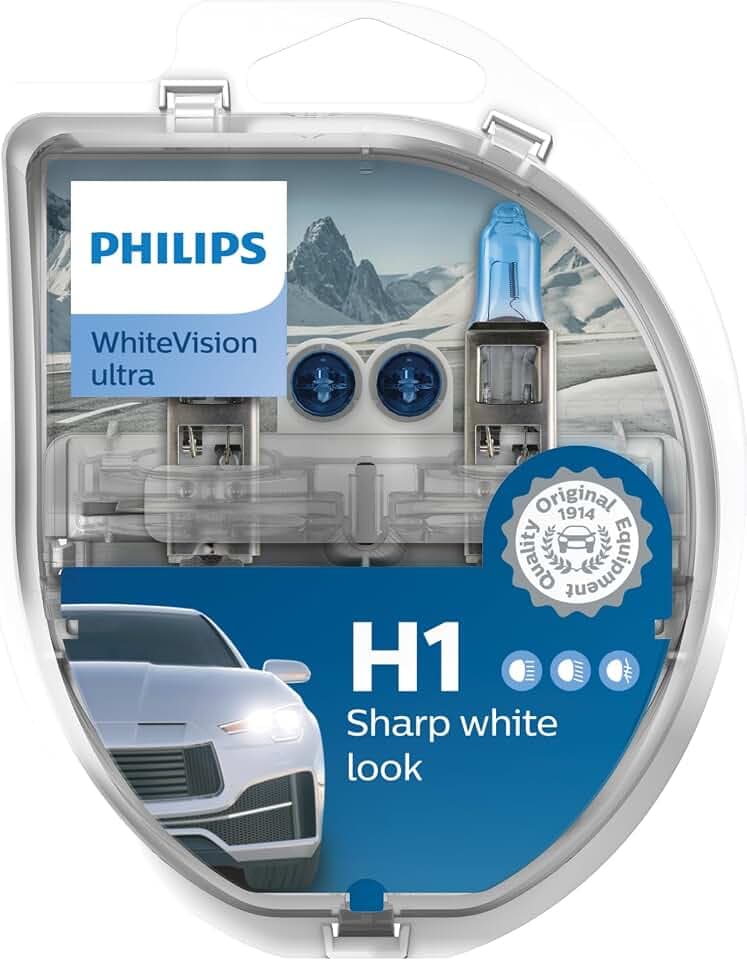 Philips WhiteVision ultra H1 Scheinwerferlampe, Doppelset, 525028, Twin box