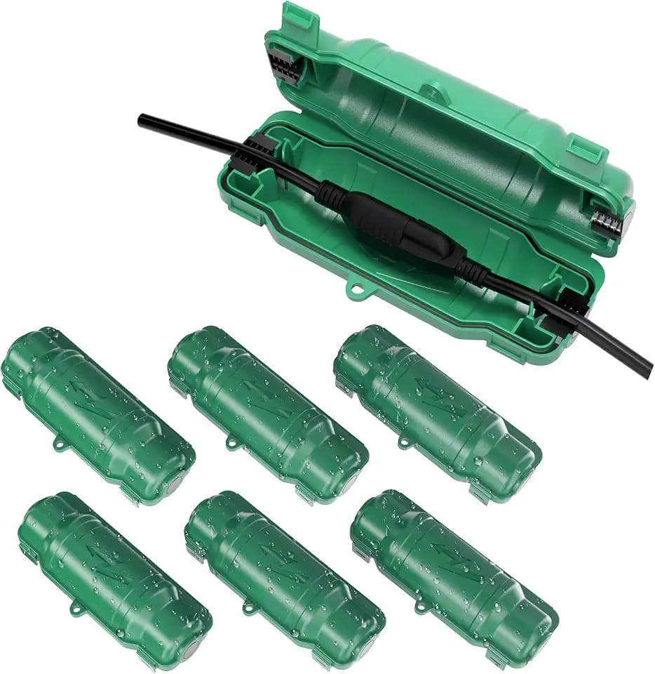 7 Pack Outdoor Extension Cord Safety Cover, Waterproof, Green