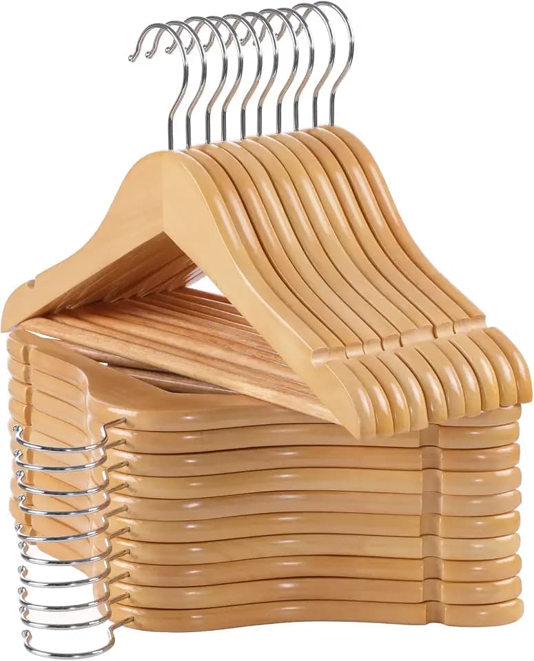 Baby Hangers, 20 Pack Natural Wooden Kids Hangers for Closet