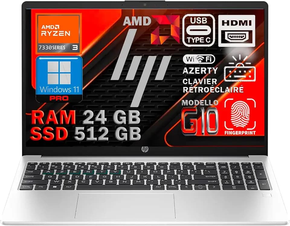 HP 255 G7 Notebook 39,6 cm (15,6 Zoll), CPU AMD A4-9125, RAM 8 GB DDR4 SSD M.2 256 GB, Radeon R3, PC HP, HDMI, DVD CD RW, Wi Fi,Bluetooth, Windows 10 Professional