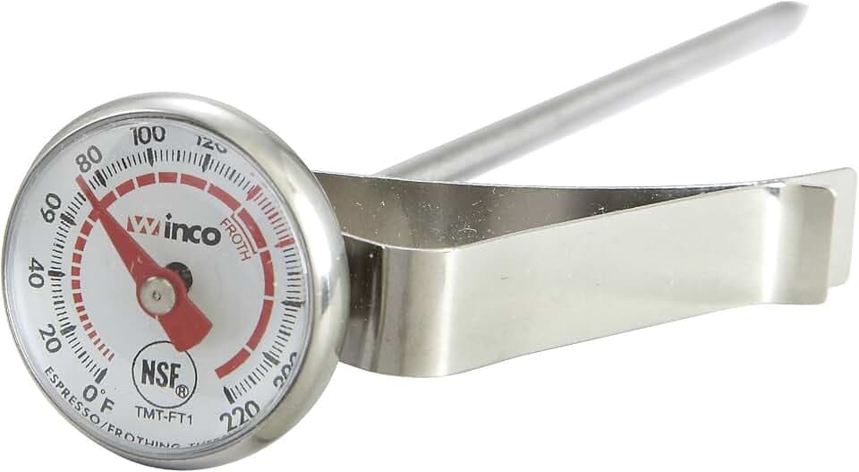 Winco 1" Dial Frothing Commercial Thermometer