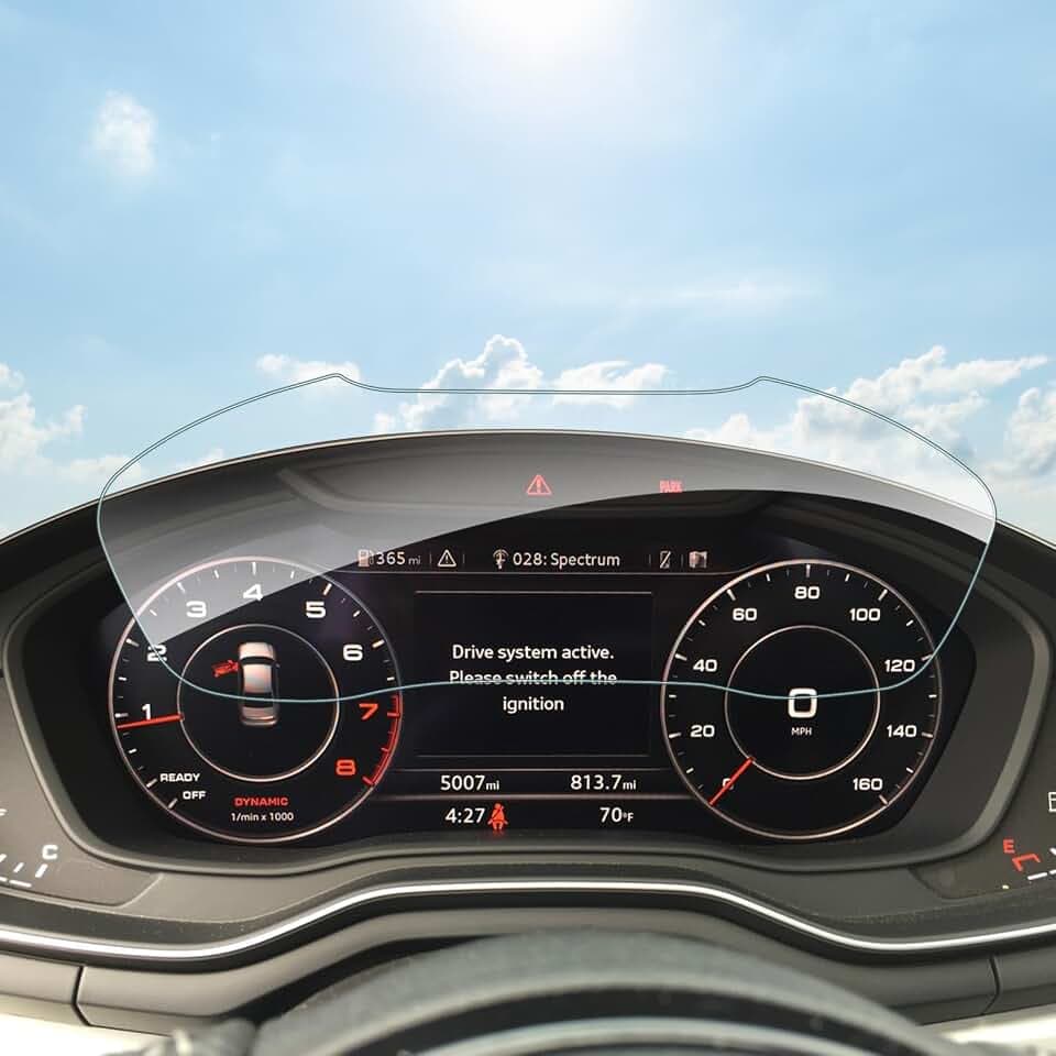 SHAOHAO Kompatibel Mit Audi A4 B9 B9.5 / A5 F5 & Q5 FY Sportback 2017-2024 12.3-Zoll Auto Digitales Armaturenbrett Displayschutzfolie Transparent Schutzfolie 9H Audi A4 B9 Zubehör