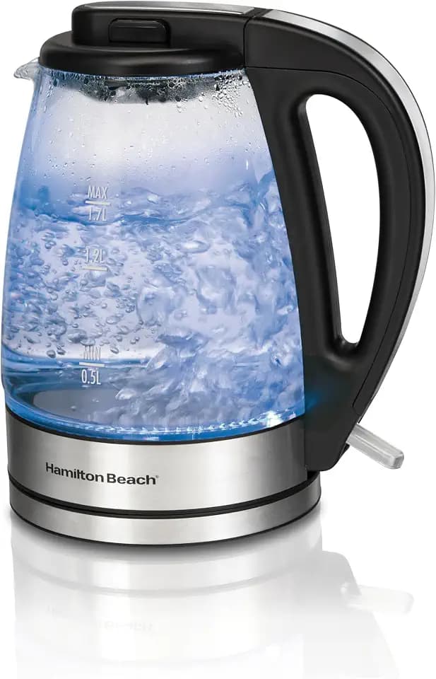 Hamilton Beach Glass Electric Kettle, 1.7 Liter Capacity, R40869 (Renewed)