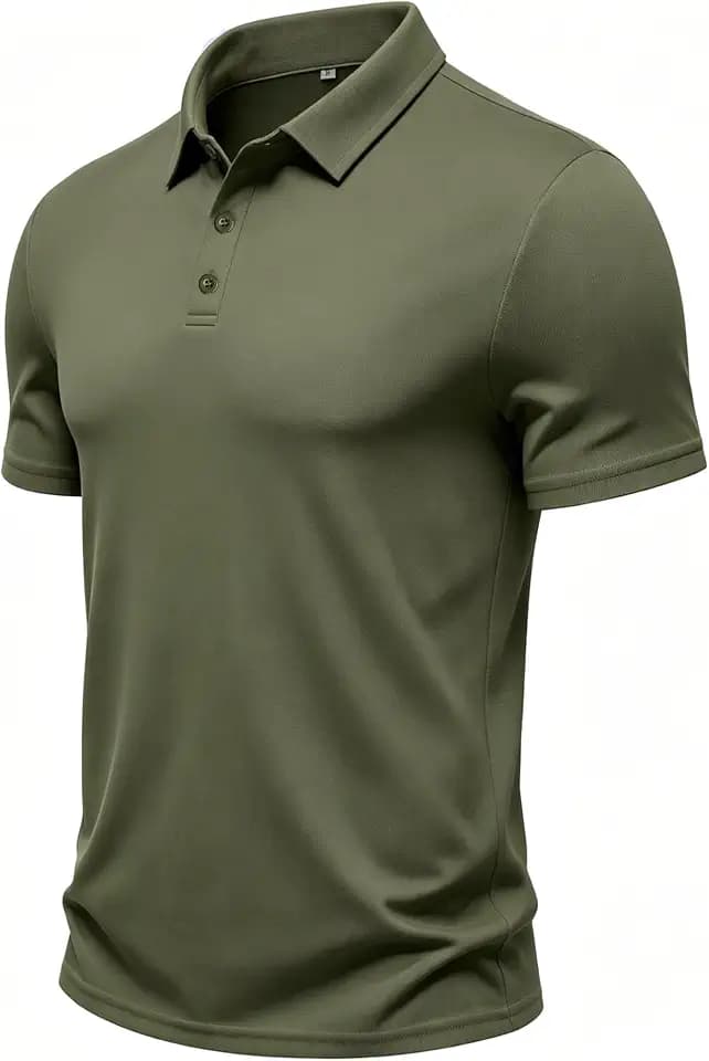 Men's Polo Shirt Quick Dry Short Sleeve Tactical Collared Shirts Performance Moisture Wicking Pique Golf Shirt
