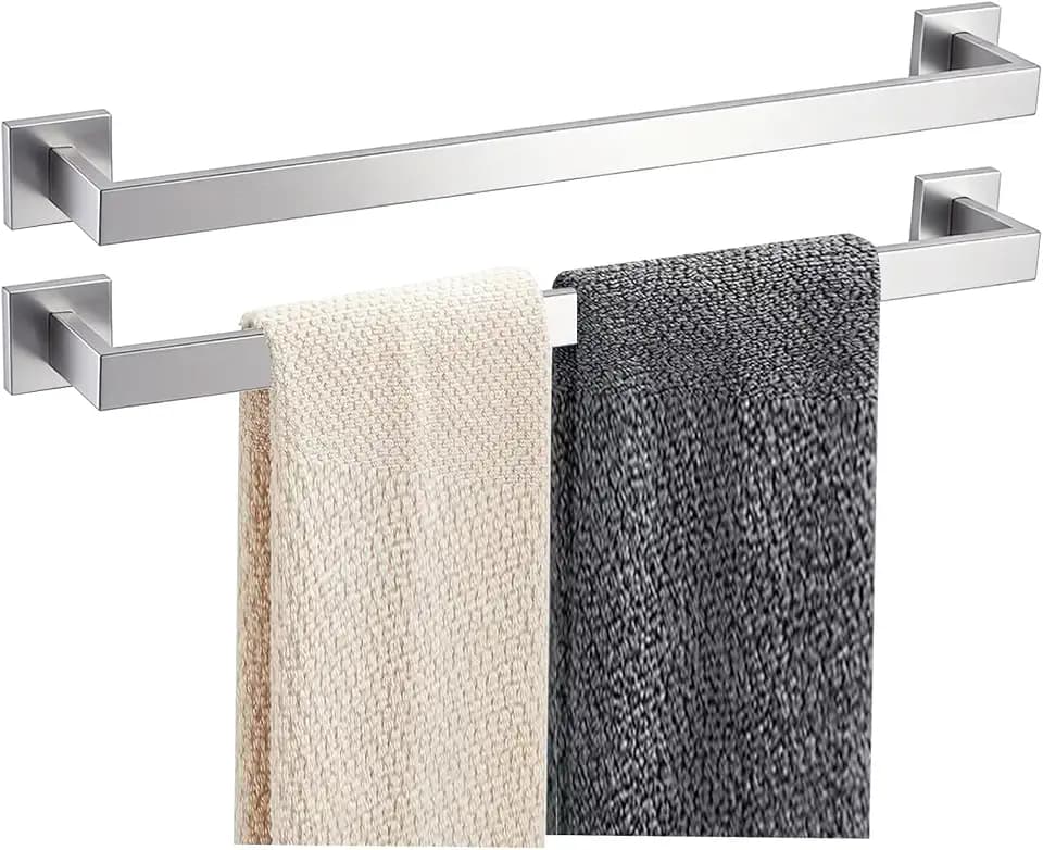 JOPOFI 2 Piece Towel Bar - 23.6 Inch Bathroom Towel Holder - Brushed Nickel