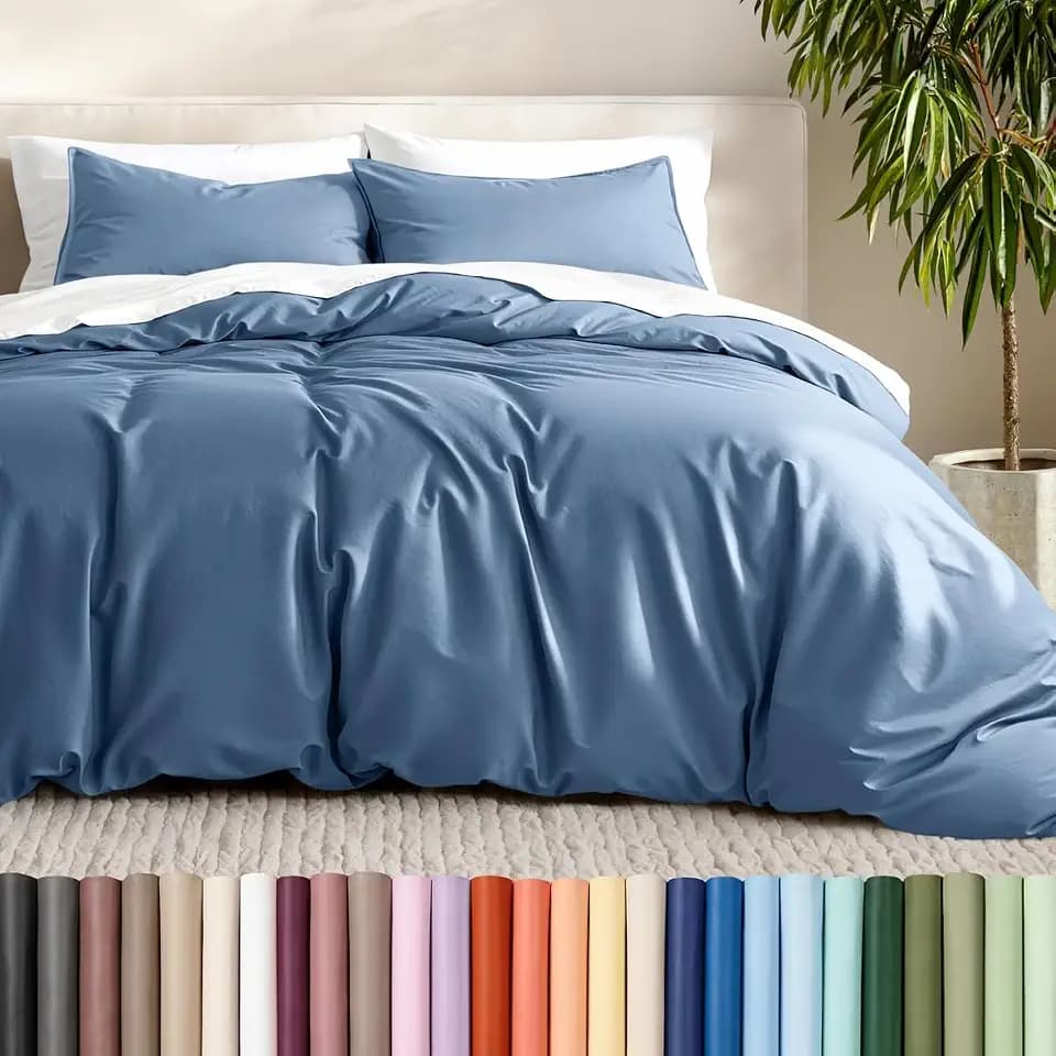 Bare Home Duvet Cover Set 1800 Ultra-Soft (Twin/Twin XL, Coronet Blue)