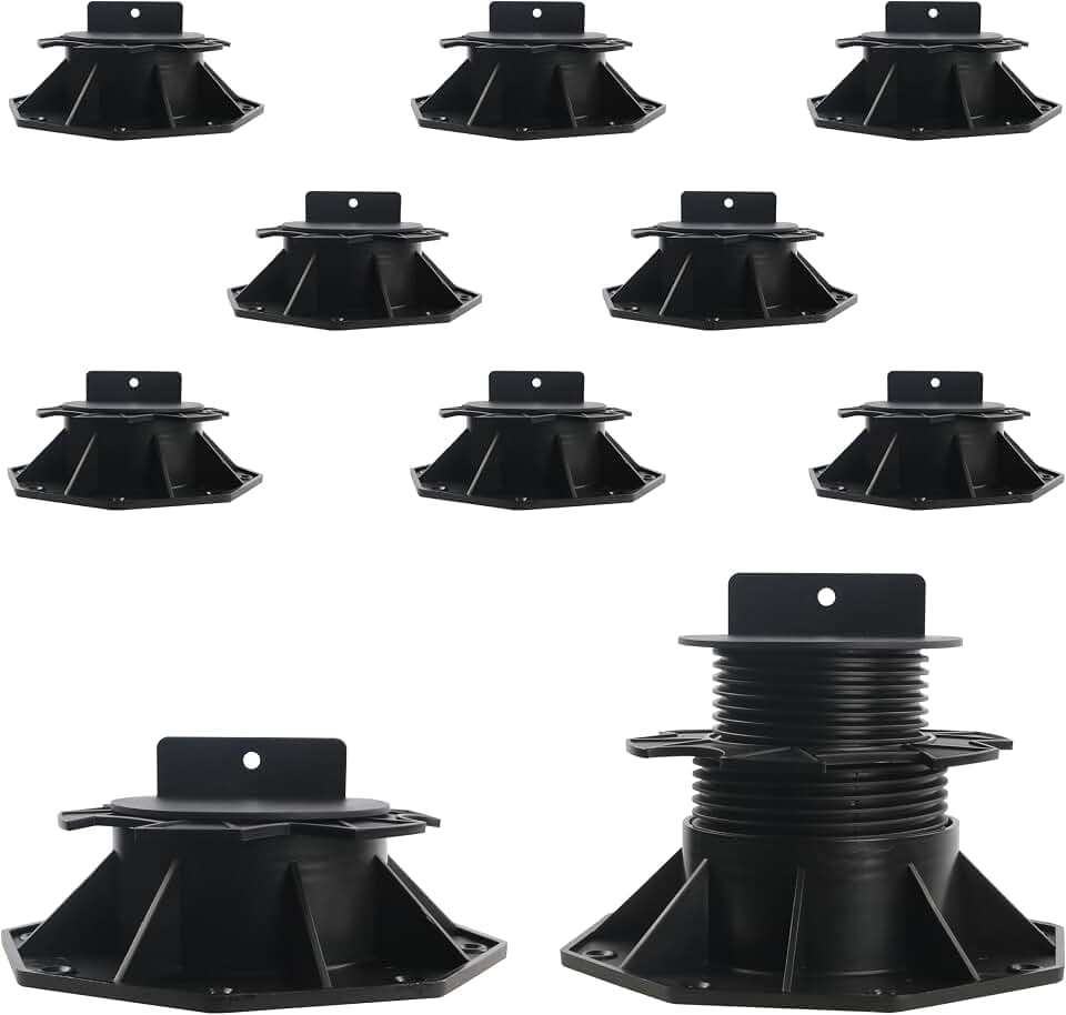 10PCS Adjustable Deck Support Pedestal Blocks (2-3/8" to 5-1/2")