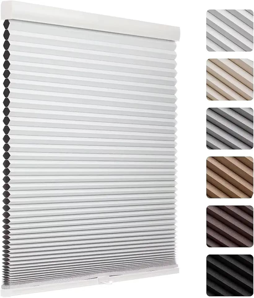 MYshade Cordless Blackout Cellular Shades, 1.5" Honeycomb Window Blinds for Bedroom & Nursery, Thermal Insulated, Noise Reducing, Privacy Shades, Inside or Outside Mount (42" W x 72" H, White)