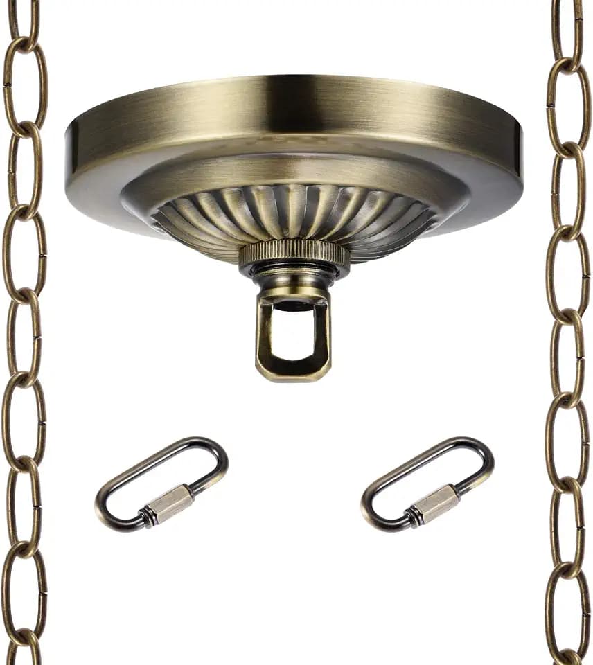 Canomo 4.75 Inches Diameter Canopy Kit and 6 feet Pendant Light Fixture Chain Loading to 50 Pounds for Chandelier or Swag Light Fixtures, Antique Brass
