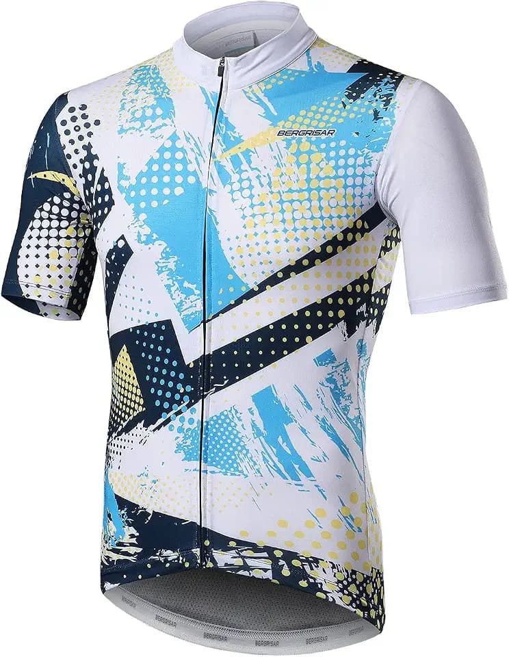 BERGRISAR Cycling Jersey Mens Lightweight Short Sleeve Bike Jersey