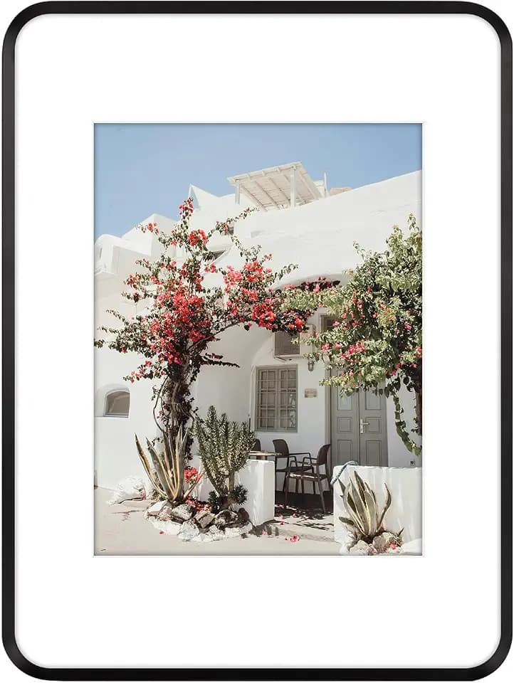 Golden State Art 12x16 Black Aluminum Picture Frame Mat for 8.5x11