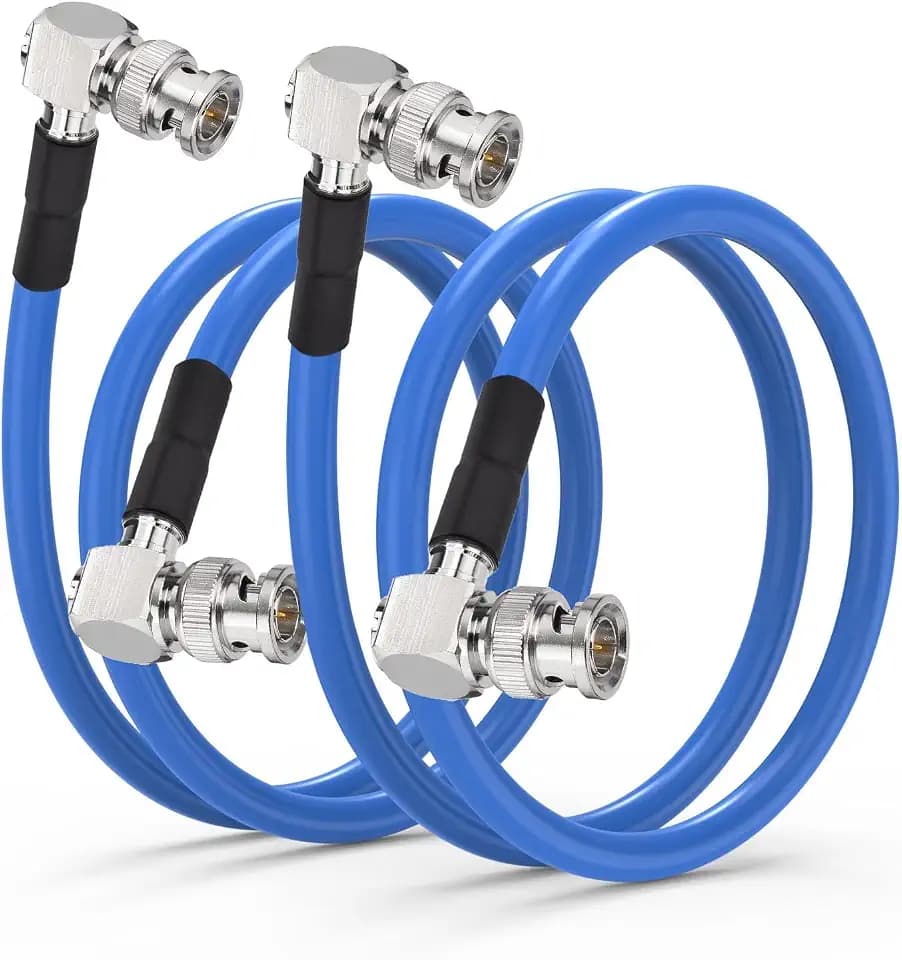 Superbat SDI Kabel 3G/6G/12G BNC RG6 Kabel 60cm SDI Video Kabel 75ohm BNC Stecker auf Stecker Beide der Rechte Winkel Koaxialkabel 2Stk für Kamera CCTV Monitor SDI Konverter