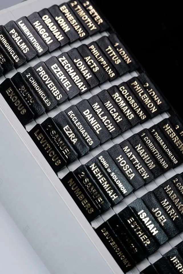 UPAFEXXI-Leather Bible Tabs for Women and Men, Gold Foil Lettering(Black)