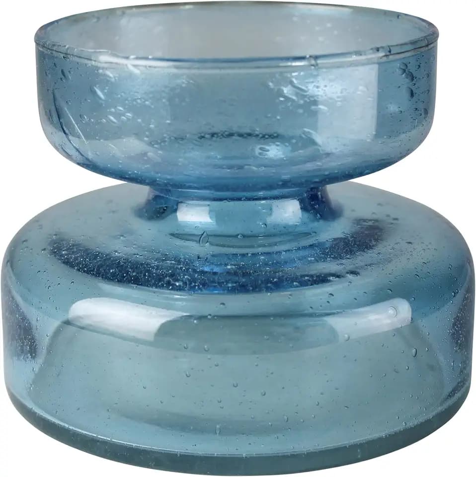 Seeded Glass Amaryllis Bulb Vase, Blue, 1-Count