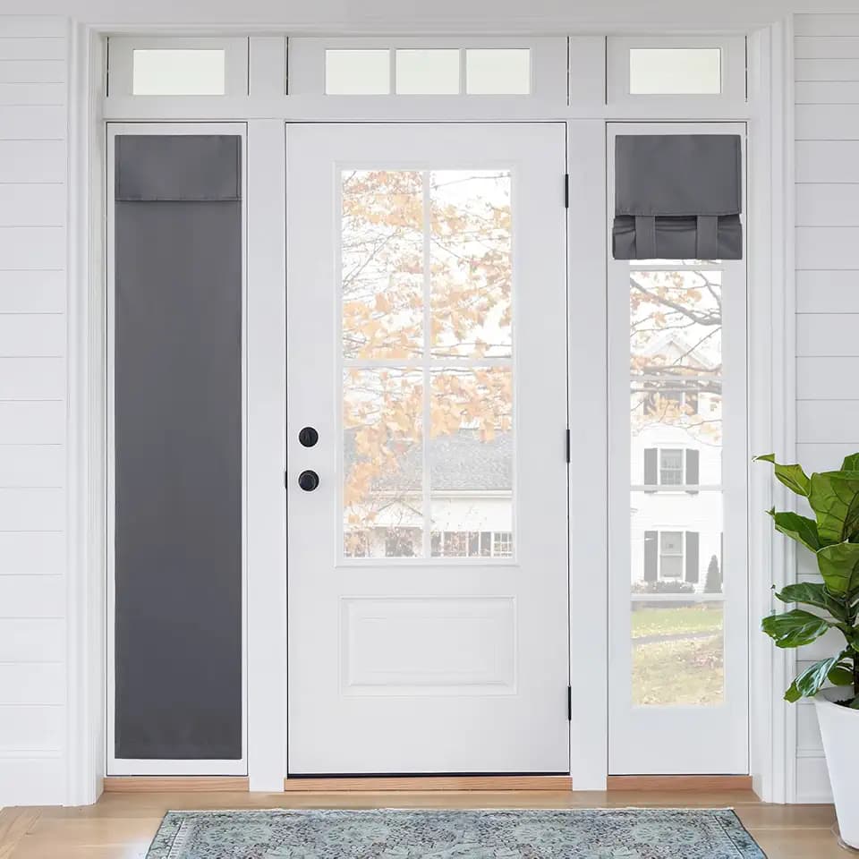 RYB HOME No Drill 12 inch Curtains for Sidelight French Door Curtain