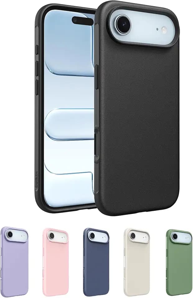 Belkin SheerForce Protect iPhone Air Hülle, MagSafe Kompatible Handyhülle mit Kratzfester Beschichtung, iPhone Schutzhülle, Magnetisch, Transparent, Dünn und Stoßfest – Schwarz